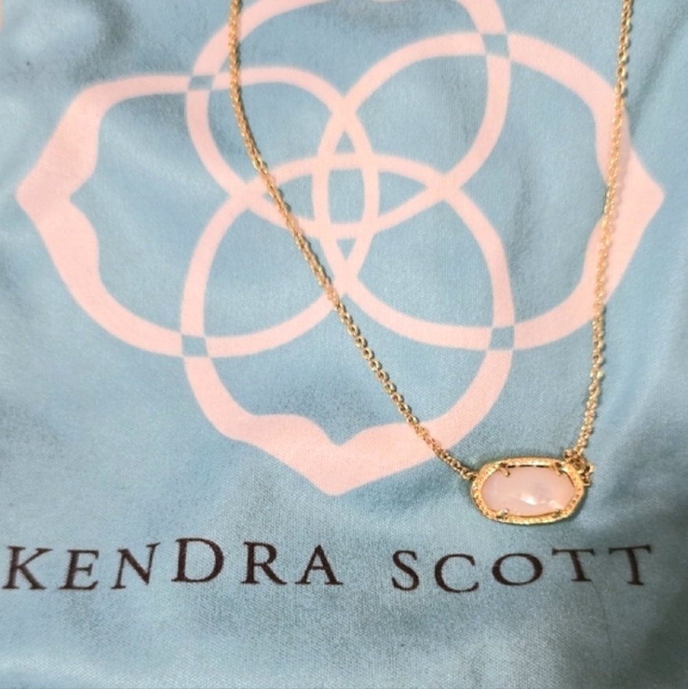 Kendra Scott Gold Necklace with White Stone